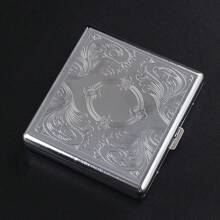 1 件装 20 容量金属雕刻烟盒，个性化创意翻盖烟嘴，男士，便携 - 彩色 - 查看 9