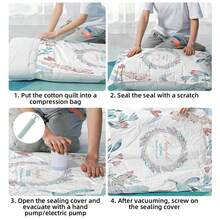 5 个一卖 真空收纳袋带阀门折叠压缩节省空间衣物收纳大号适用于毛巾布毯子收纳真空收纳袋带泵 - as the picture show - 查看 8