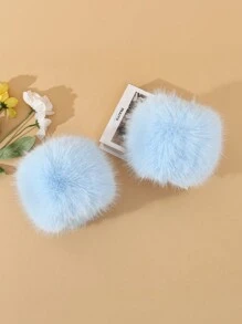 Autumn/Winter Fashion New Fluffy Soft Fluffy Outdoor Windproof Warm Women Arm Sleeves, Solid Color Cute Casual Polyester Arm Warmers For Sports, Leisure, Outings And Festivals