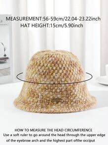 1pc New Autumn/Winter Women Knitted Bucket Hat, Ear Warmer Design, Casual Versatile Bucket Hat