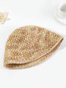 1pc New Autumn/Winter Women Knitted Bucket Hat, Ear Warmer Design, Casual Versatile Bucket Hat