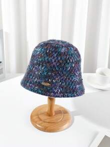 1pc New Autumn/Winter Women Knitted Bucket Hat, Ear Warmer Design, Casual Versatile Bucket Hat
