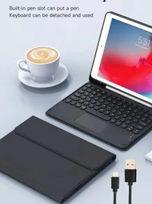 Apple Protective Case With Keyboard Compatible With IPad 7/8/9 Gen 10.2inch,Compatible With Samsung Galaxy Tab S6 Lite 10.4,Built-In Pencil Holder