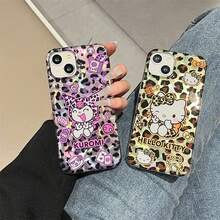 Niedlicher stoßfester Vollschutzkoffer mit Leopard Muster kompatibel mit Apple 15/14/13/12/11/7/8/7plus/8plus/XSMAX/XS/X/XR