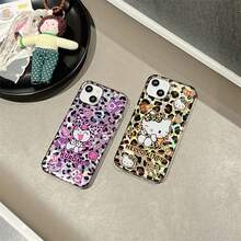 Niedlicher stoßfester Vollschutzkoffer mit Leopard Muster kompatibel mit Apple 15/14/13/12/11/7/8/7plus/8plus/XSMAX/XS/X/XR