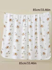1pc Newborn Elephant Pattern Soft Cozy Hospital Wrap Swaddle Blanket For Baby, Lightweight All Season - Forest Elephant - View 2