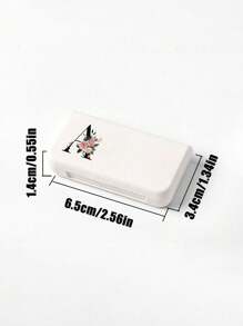 Mini Pill Box With Three Compartments, Portable Pill Organizer, Pink Floral Pattern-Black Letters A-Z,Compact And Convenient, Suitable For Travel Medicine Box, Cute Weekly Travel Pill Case Organizer, Independent Compartment Case,Supplement Case For Pocket Or Purse -3 Grids Travel Medication Carry Case - Daily Vitamin Organizer Box, Medicine Container