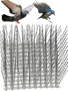 COSANSYS 10M Bird Spikes For Pigeons, Anti Pigeon Spikes Stainless Steel Bird Deterrent That Works For Roofs And Windows, Anti Climb Fence Spikes To Stop Birds, Cats, Crows Seagulls Squirrels Pigeon Spikes For Roofs And Windows,Bird Deterrent Spikes Set Steel Bird Spikes Fences Wall Window Ledge Wide Pigeon Deterrent Cat Anti Climb For Fence Roof Gutter Window Sill Seagull Repellent Repeller Stainless Steel Base Thorns Control - Silver - View 1