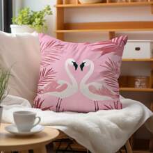 1 个 17.7*17.7 英寸（45*45 厘米）粉色火烈鸟印花抱枕套（单面印花），适用于家庭、沙发、床上装饰、育儿室、汽车等。 - 粉紅色火烈鳥 - 查看 1