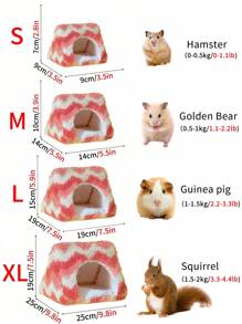 1pc Polyester Padded Warm Small Animal Nest, Suitable For Hamsters, Sugar Gliders, Squirrels, Parrots And Other Small Pets - Multicolor - View 3