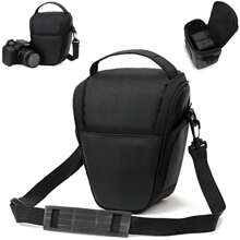SHIXIONG Mochila para camara fotografica profesional, bolsa y estuche para cámara DSLR con compartimentos internos y externos, a prueba de salpicaduras, compatible con Canon, Nikon y más - Negro - Ver 1