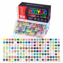 240/168/120/72/60/36/24/12 Stylos-marqueurs acryliques liquides directs de couleur, pour une utilisation étudiante, professionnelle et artistique. Têtes souples, appropriés pour le papier, pour le graffiti, les livres de coloriage DIY. Peuvent dessiner sur le verre, la pierre, résistants à l'eau pour la peinture corporelle. Cadeau de Noël, rentrée des classes.