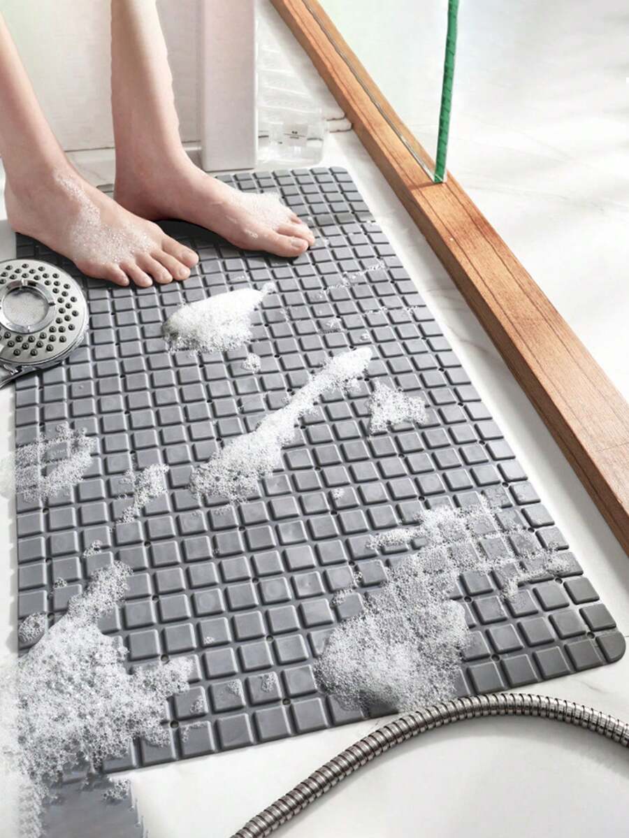 Thảm chống trượt phòng tắm vuông đơn giản cho bồn tắm, bồn cầu, nhà vệ sinh, thảm tắm gia đình - kaki - Xem 1