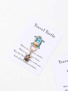 Travel Turtle Shaped Keychain With Small Bag And Card, A Gift For Traveling Friends Car Accessories Bag Charm School Cute Goth Y2k Christmas - Turtle - View 11