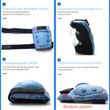 6 件儿童运动防护套装，手掌 *2+ 肘部 *2+ 膝盖 *2，儿童学校轮滑防护，儿童加厚运动防护，滑冰/滑板/滑雪/骑自行车 - 彩色 - 查看 6