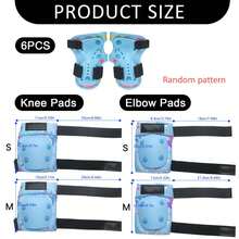 6 件儿童运动防护套装，手掌 *2+ 肘部 *2+ 膝盖 *2，儿童学校轮滑防护，儿童加厚运动防护，滑冰/滑板/滑雪/骑自行车 - 彩色 - 查看 3