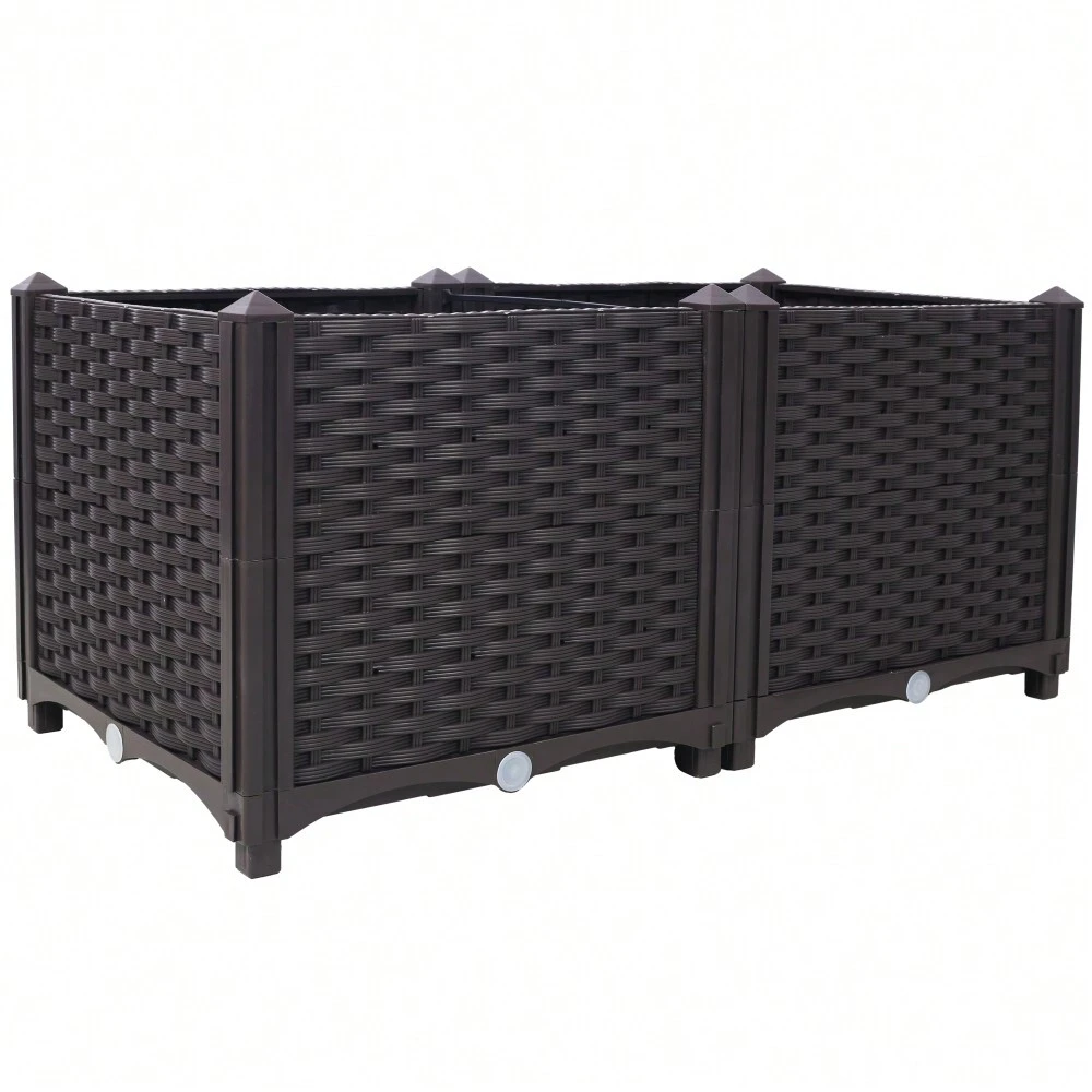 Deep Raised Garden Bed Plastic Planter Boxes For Vegetables Flowers