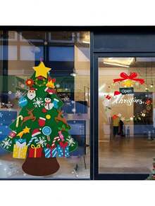 26 cái/bộ cây thông Noel bằng nỉ 3D DIY cây thông Noel quà tặng Giáng sinh chủ đề trang trí tiệc tạ ơn treo tường trang trí sân vườn ngoài trời - Nhiều màu - Xem 7