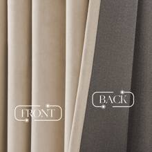 4 Panels Velvet Curtains Olive Green Blackout Elegant Rod Pocket Warm Curtains  Room Darkening Curtains In Winter For Living Room Bedroom Privacy Decor Machine Washable - 米色 - 查看 7