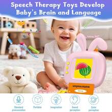 会说话的闪卡，适合 2-4 岁幼儿的 ABC 学习，玩具，言语治疗玩具，适合男孩和女孩的幼儿园教育单词闪卡 - 彩色 - 查看 4