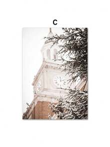 1pc Winter Train Door Snow Tree Car Christmas Wall Art Canvas Prints Nordic Posters Wall Decor Pictures Painting Living Room Decor Không có khung - Nhiều màu - Xem 25