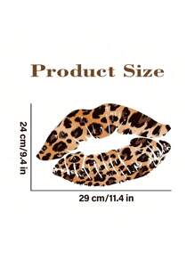 1pc Leopard Print Lip Wall Sticker Brown Sexy Bedroom Decoration, Self-Adhesive PVC Wall Sticker Waterproof And Removable Aesthetic Strong Sticker Suitable For Girls' Bedrooms, Dormitories, Bathrooms - Multicolor - View 4