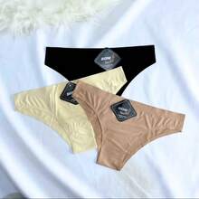 Kit 3 Seamless Panties Thong Laser Cut Non-Marking Comfort Thong - Nhiều màu - Xem 2