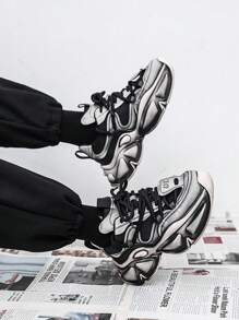 Men's Shoes 2024 New Air Mesh Shoes Men's Casual Sports Shoes Men Platform Daddy Shoes Men Fashion Light Running Shoes Men Dark Combat Shoes Men 39-44