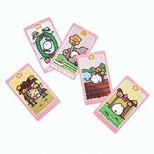 1 bộ bài Tarot Mok Mok Chan, Trò chơi trên bàn thông thường, Hình minh họa dễ thương, Phong cách tranh sơn dầu, Thích hợp để tụ tập cùng bạn bè, Có thể làm quà tặng năm mới hoặc Giáng sinh - hồng - Xem 8