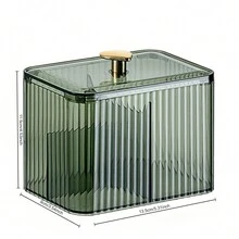 1 hộp đựng tăm bông trong suốt 3 ngăn - Hộp đựng đồ dùng phòng tắm có hộp đựng miếng lót - Nhiều màu - Xem 7