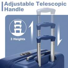Lightweight Expandable Check-In Luggage ABS+PC Hardshell Suitcase 4 Spinner Wheels Ideal For Cabin Carry-On Available In 20, 24, 28 Inch Sizes - Navy Blue - View 7