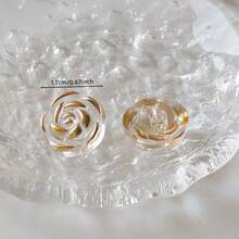 10/20 sztuk Akrylowe Przezroczyste Złote Tłoczenie Na Gorąco Grzyb Róża Kwiat Dekoracyjne Guziki Do Swetra Dzianinowego Płaszcza Szyte Ręcznie DIY Craft