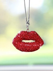 1 chiếc mặt dây chuyền trang trí xe hơi hình đôi môi đính đá Rhinestone - Một cỡ - Xem 7