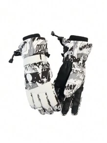 1 Paio Di Guanti Invernali Da Sci Unisex, Antivento E Impermeabili, Termici Foderati, Adatti Al Tocco Dello Schermo, Per Sport Invernali Come Sci E Snowboard, Uomo E Donna, Con Polsino Regolabile, Guanti Invernali, Scaldamani, Guanti Da Neve