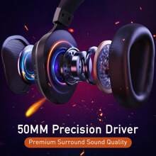 COLUSI Auriculares inalámbricos para juegos Colusi con efectos de iluminación RGB y enfriamiento, para portátiles, PC, , , Switch, con larga duración de batería, micrófono con cancelación de ruido, 2.4Ghz + BT 5.4, baja latencia, talla grande rápidos