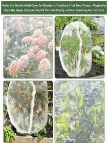 Garden Mesh Bags With Zipper: Protective Net Cover For Fruits And Vegetables, Bird Barrier Net Bags To Prevent Insects, Cicadas, Squirrels - Multiple Sizes Polyester Net