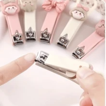 1-10 szt. Domowe mini słodkie kreskówkowe obcinacze do paznokci w kształcie serca dla dziewcząt i uczniów, składane domowe narzędzia do pielęgnacji paznokci do bezpiecznego przycinania stóp i dłoni, do użytku rodzinnego, pielęgnacja paznokci