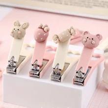 1-10 szt. Domowe mini słodkie kreskówkowe obcinacze do paznokci w kształcie serca dla dziewcząt i uczniów, składane domowe narzędzia do pielęgnacji paznokci do bezpiecznego przycinania stóp i dłoni, do użytku rodzinnego, pielęgnacja paznokci