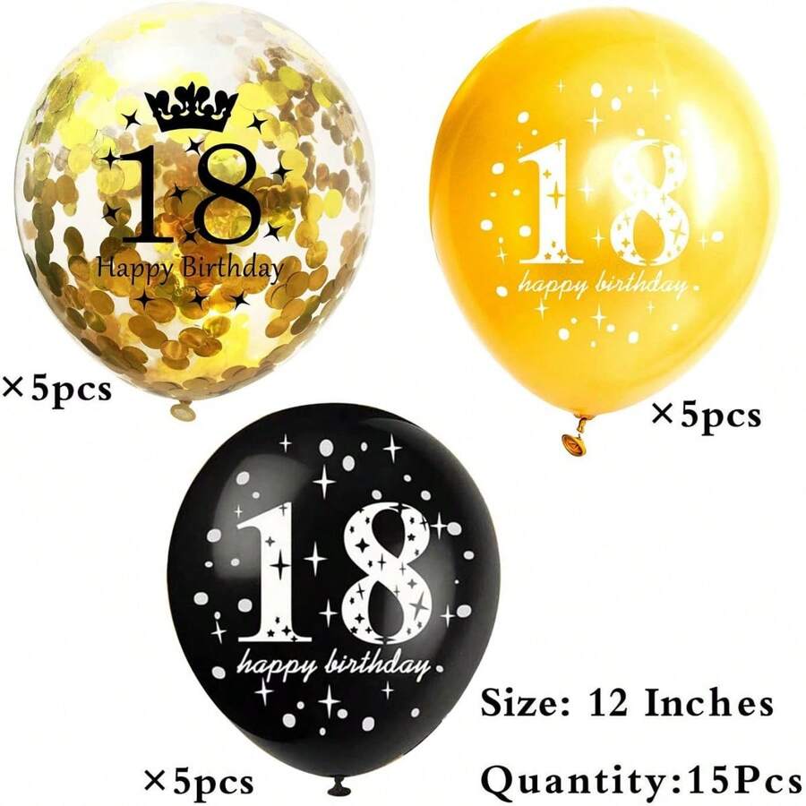 18th Birthday Balloons Gold And Black 18th Birthday Decorations For