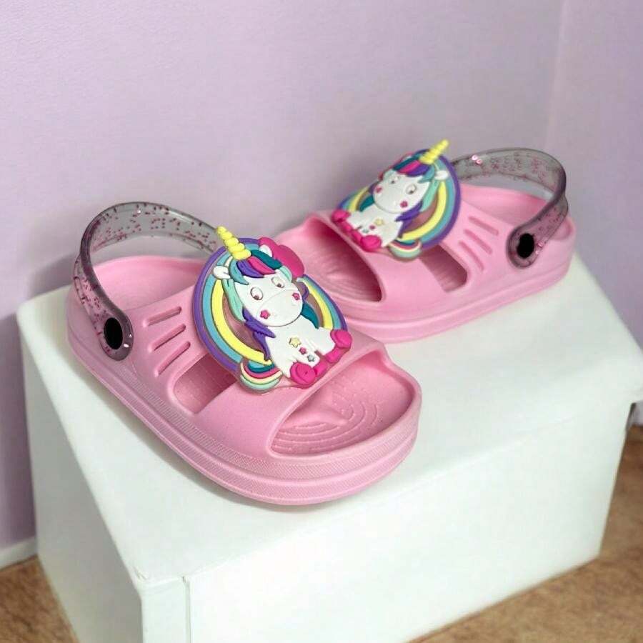 Children's Papete Sandal Girl Child Soft Flip Flop Bee 5 Flowers - Hồng - Xem 1