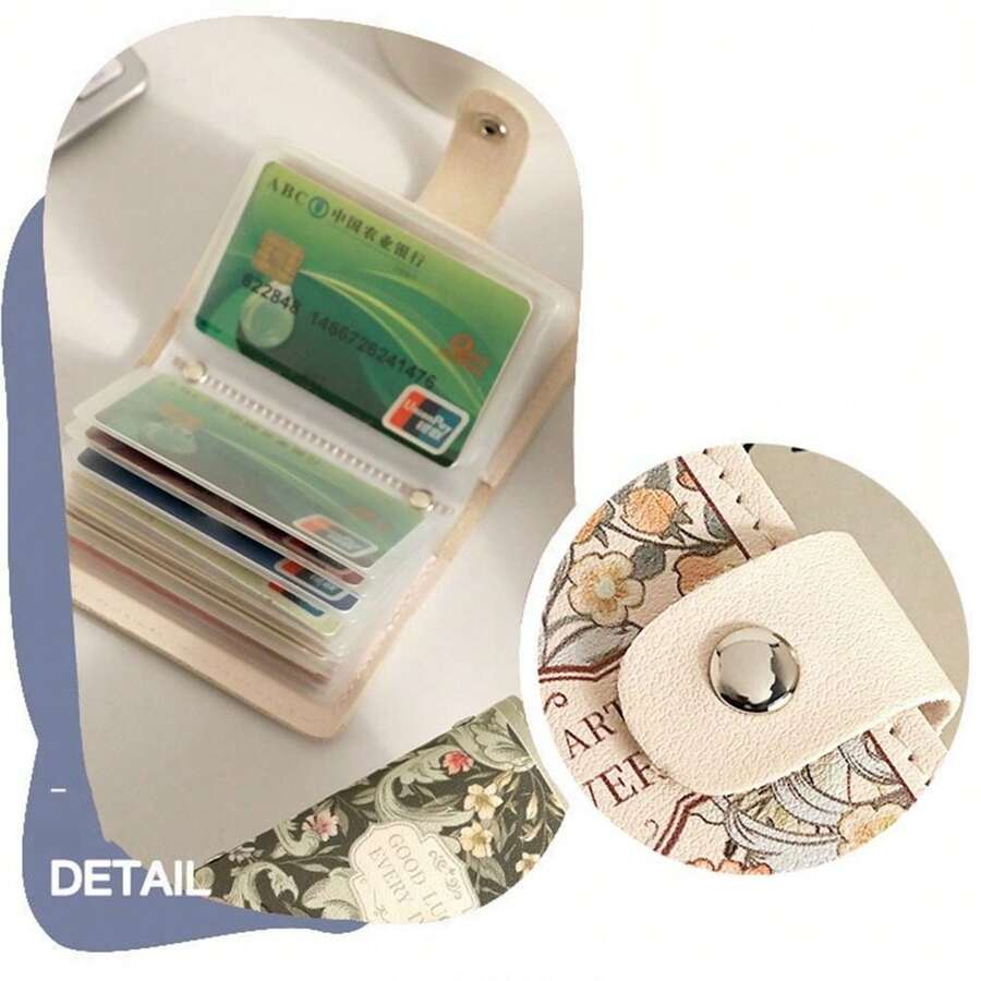 Creative 20 Card Pockets PU Leather Mini Wallets RFID Blocking ID Card 