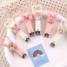 1-10 szt. Domowe mini słodkie kreskówkowe obcinacze do paznokci w kształcie serca dla dziewcząt i uczniów, składane domowe narzędzia do pielęgnacji paznokci do bezpiecznego przycinania stóp i dłoni, do użytku rodzinnego, pielęgnacja paznokci