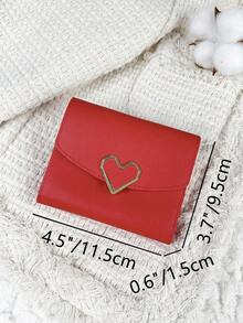 Ví nhỏ hình trái tim bằng kim loại có ngăn đựng tiền xu, ví gấp đôi dành cho nữ, nhỏ gọn, nhẹ, tối giản, thời trang, hiện đại, kinh doanh, dành cho kỷ niệm, giáng sinh, ngày lễ tình nhân, quà tặng sinh nhật, quà tặng cho cặp đôi, dành cho phụ nữ, dành cho bé gái, dành cho quý cô, dành cho nữ, túi đựng đồ dùng học tập, phòng ký túc xá và trở lại trường - Đỏ - Xem 6
