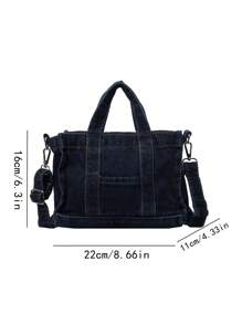 Korean Simple Large Capacity Shopping Bag, Fashionable Solid Color Casual Tote Handbag, Adjustable Shoulder Strap Crossbody Bag For Women