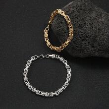 1 件不锈钢时尚皇帝手链是一款男女皆可佩戴的百搭嘻哈潮流珠宝 - 霸氣手鍊 - 查看 4