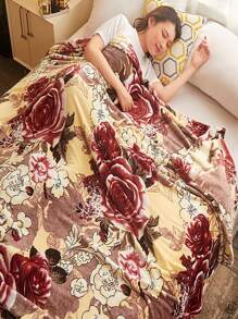 1pc Flannel Printed Blanket, Warm Fleece Throw Blanket For Bedroom, Home, Travel, Date, All Season Use