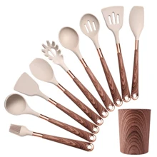 Belmont 10 Piece Silicone Kitchen Utensils Kit - Beige - View 6