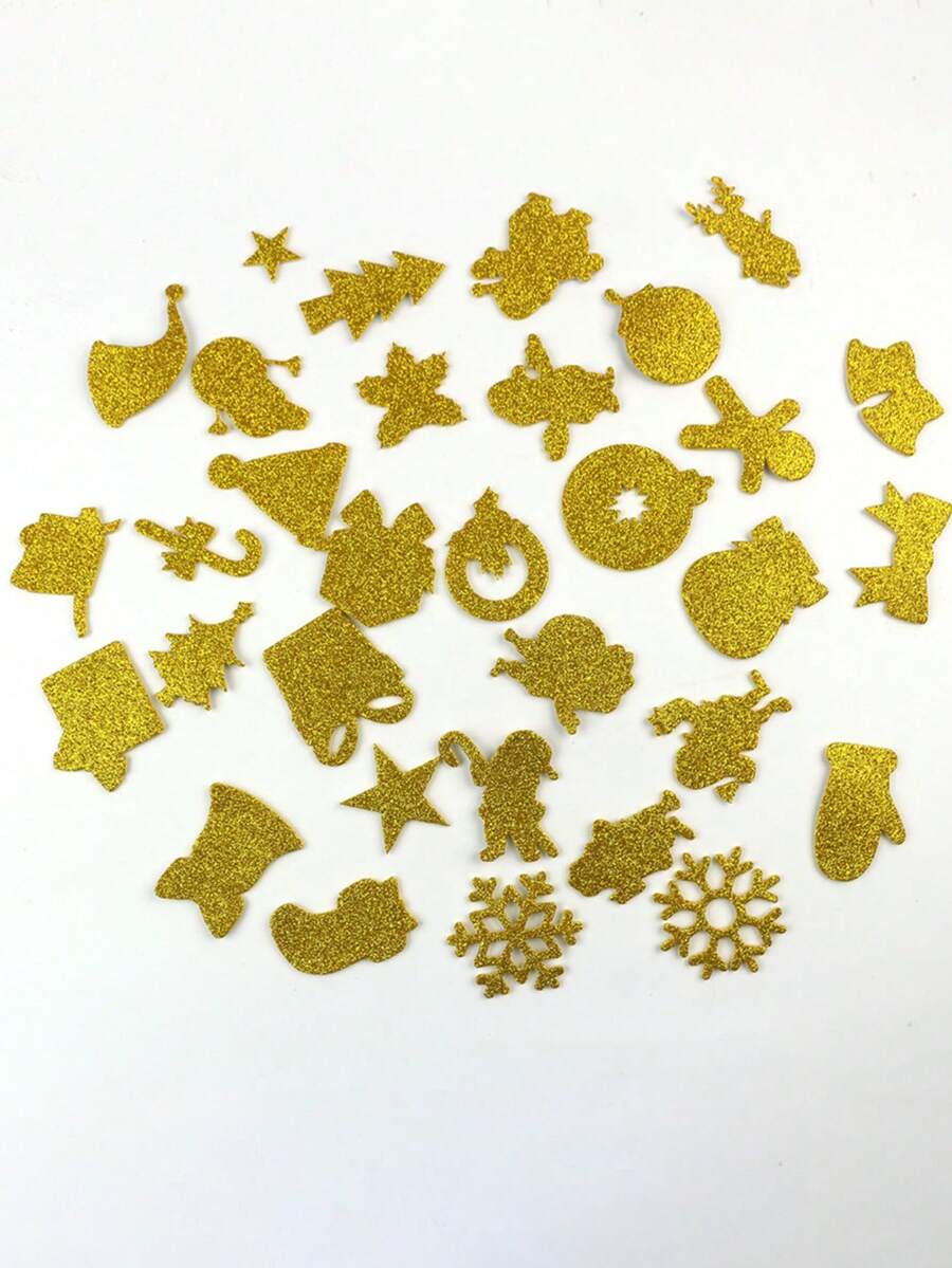 Miếng dán trang trí Giáng sinh lấp lánh DIY Miếng dán nhỏ tự dính 1 cái - Nhiều màu - Xem 1