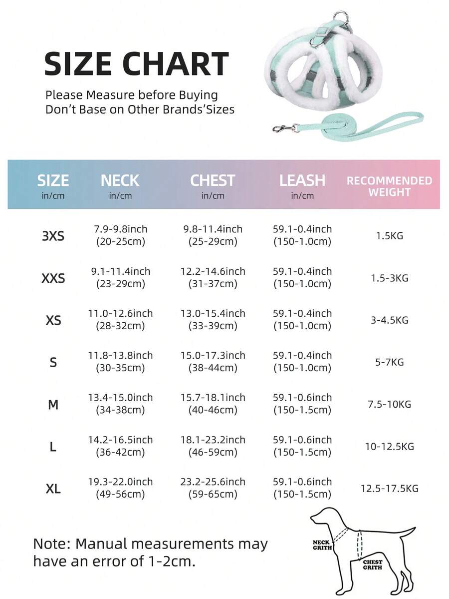 New HP11212 Dog Harness Set, Plaid Pattern Design With Soft Fleece