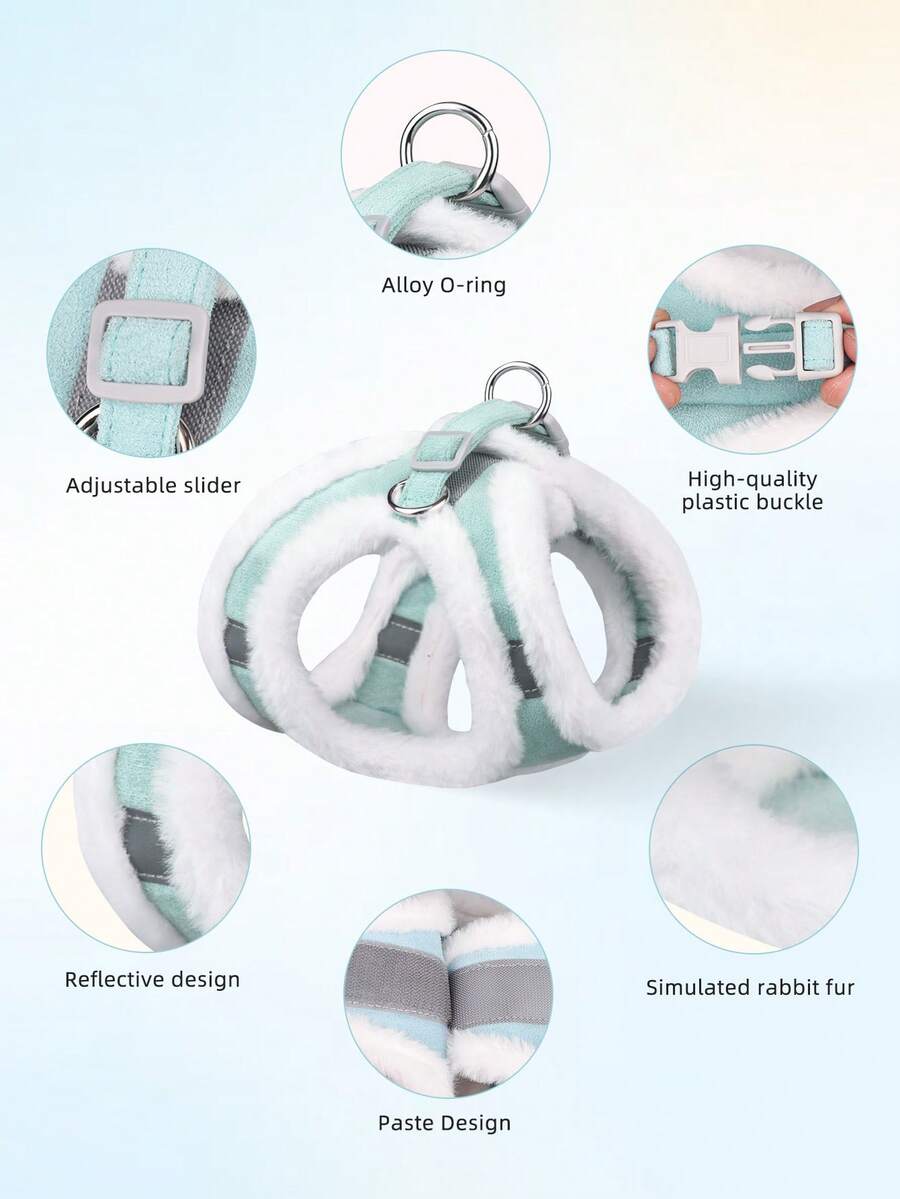 New HP11212 Dog Harness Set, Plaid Pattern Design With Soft Fleece